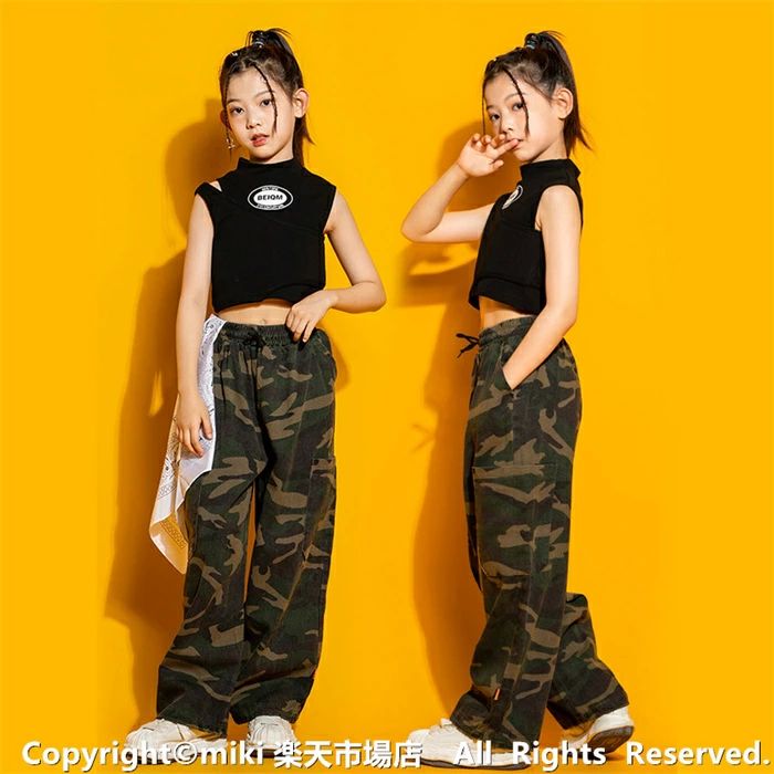 Tシャツ HIPHOP サルエルパンツ キッズダンス トップス キッズ ヒップホ ヒップホップダンス衣装 ダンス 衣装 原宿系ダンス衣装 4,174円