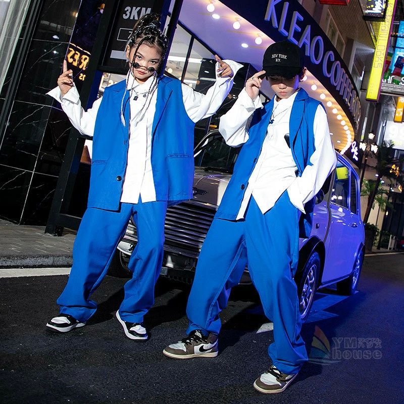 ガールズ HIPHOP 男の子 ノースリーブ ジャズダンス ダンスウェア 韓国 ダンス衣装 キッズ 発表 セットアップ 派手 ダンススーツ