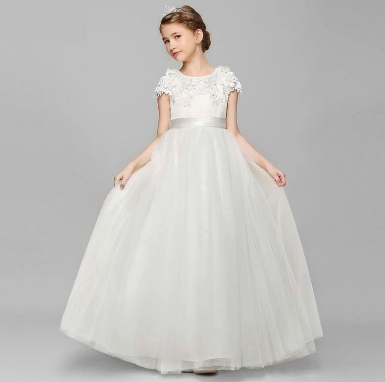 キッズ 子供ドレス 半袖花柄ワンピース 超可愛い マキシ丈ワンピース フォーマル ピアノ 子供服 女の子 発表会 結婚式 イベント