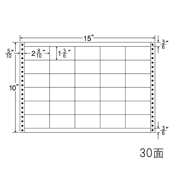 ナナフォーム LB15G タックフォームラベル耐熱タイプ 30面 500折(4,500枚)