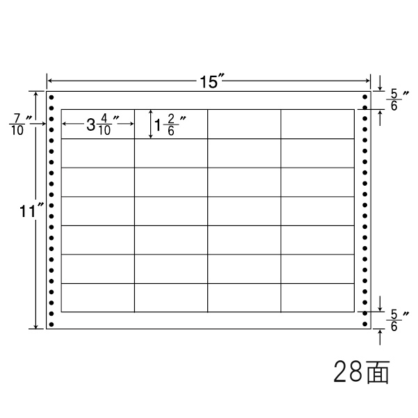 ナナ質問用紙 LX15K タックフォームラベル耐熱印字機 28面 500折(4,500枚)