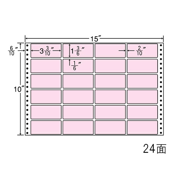 ナナ付け紙 M15FP ナナフォームカラー24面4×6 さくら色 500腰掛け