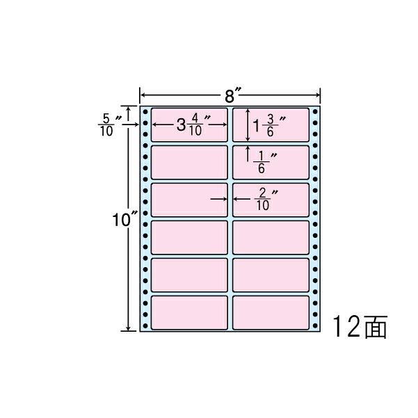 ナナ付け紙 MM8AP ナナフォームカラー12面2×6 さくら色 500腰掛け