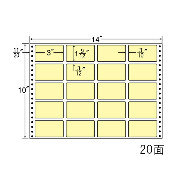 ナナ付け紙 MT14JY ナナフォームカラー20面4×5 黄色 500腰掛け