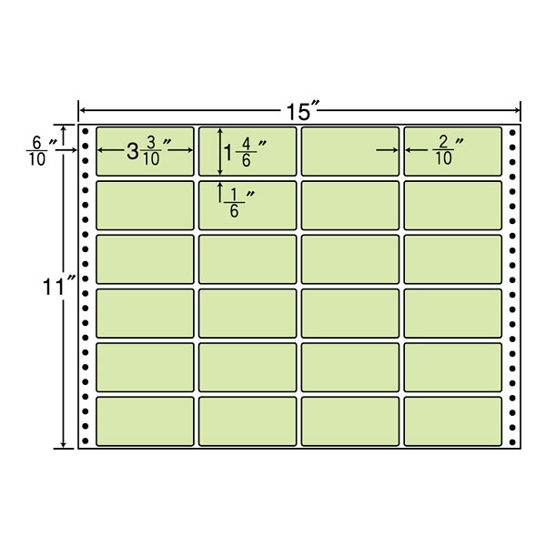 ナナ付け紙 MT15TG ナナフォームカラー24面4×6 緑であること 500腰掛け
