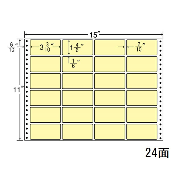 ナナ付け紙 MT15TY ナナフォームカラー24面4×6 黄色 500腰掛け