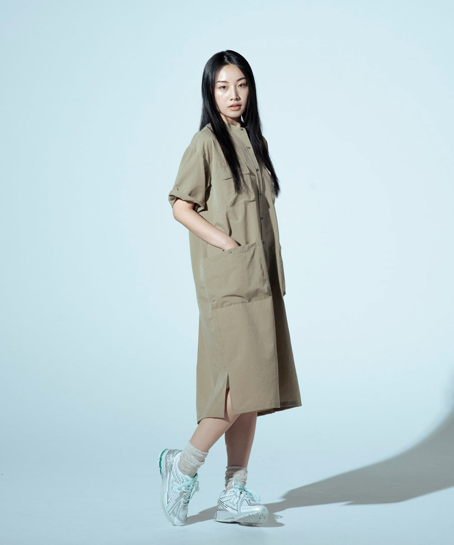 【公式】ナンガ NANGA トップス 半袖 ワンピース 通気性 羽織り 軽量【直営店限定】DotAir&reg;CAMP SHIRT DRESS ドットエア&reg; キャンプ シャツドレス｜NANGA ONLINE SHOP 店