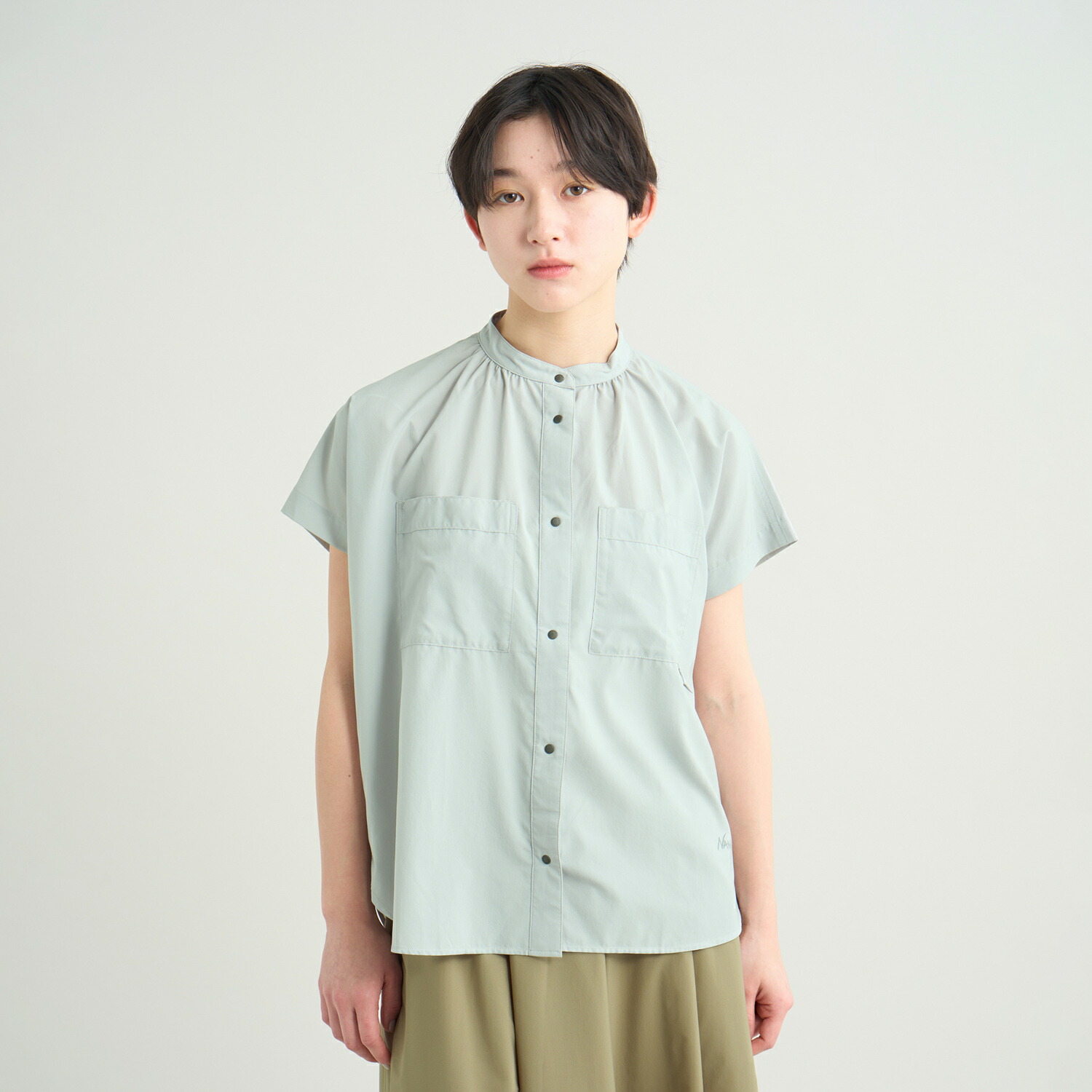 【公式】ナンガ NANGA シャツ ブラウス ノーカラー エクスカーションショートスリーブブラウス レディース EXCURSION SS BLOUSE W 女性 レディース|NANGA ONLINE SHOP 店