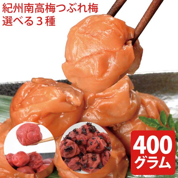 同梱不可】 紀州南高梅 つぶれ梅 400g 選べる3種 お試しサイズ