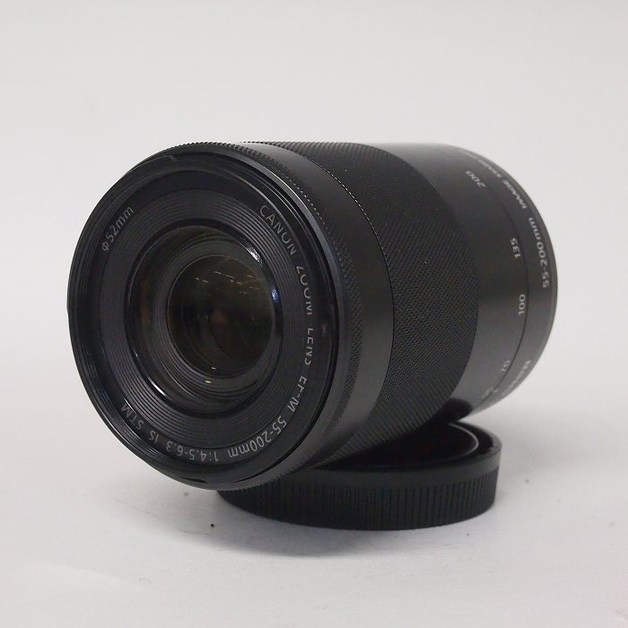 【中古】 (キヤノン) Canon EF-M55-200/4.5-6.3 IS STM ﾌﾞﾗｯｸ【中古水晶体 ＡＦ水晶体】 位置づける：B