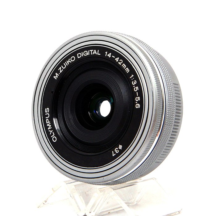【中古】 (オリンパス) OLYMPUS M.ZUIKO DIGITAL ED 14-42粍 F3.5-5.6 EZ ｼﾙﾊﾞｰ【中古水晶体 ＡＦ水晶体】 価値づける：AB