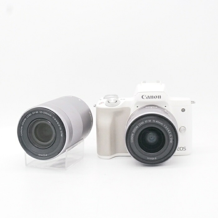【中古】 (キヤノン) Canon EOS KISS M2 ﾀﾞﾌﾞﾙｽﾞｰﾑｷﾂﾄ ﾎﾜｲﾄ【中古写真機 デジタル一眼】 位置づける：B