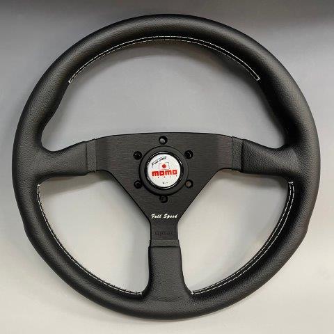 【割引クーポン配布中】MOMO/モモ WINNERS GRAND PRIX（ウィナーズグランプリ）FS348 ブラックレザー ホワイトステッチ ホワイトホーンボタン 商品番号：MOA19