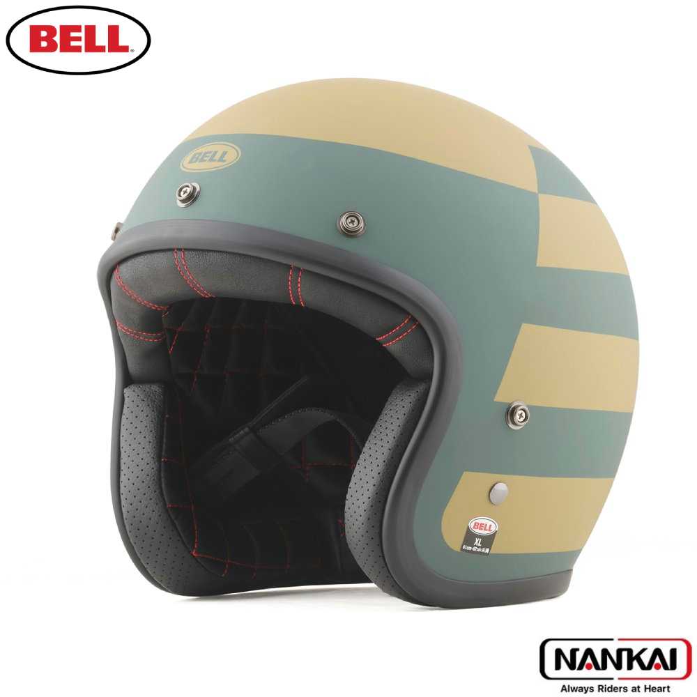 【7/18～26開催！店内全品で使える最大7,500円OFFクーポン企画】ジェットヘル ヘルメットBELL HELMET Custom500 PARLOR MATTE EMERALD/GOLD｜ナンカイブランドショップ