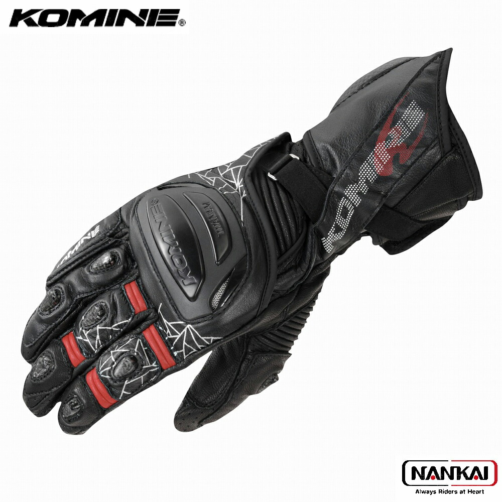 【P10倍（要エントリー）＋クーポン】 KOMINE コミネ チタニウム レーシング グローブ BLACK GK235