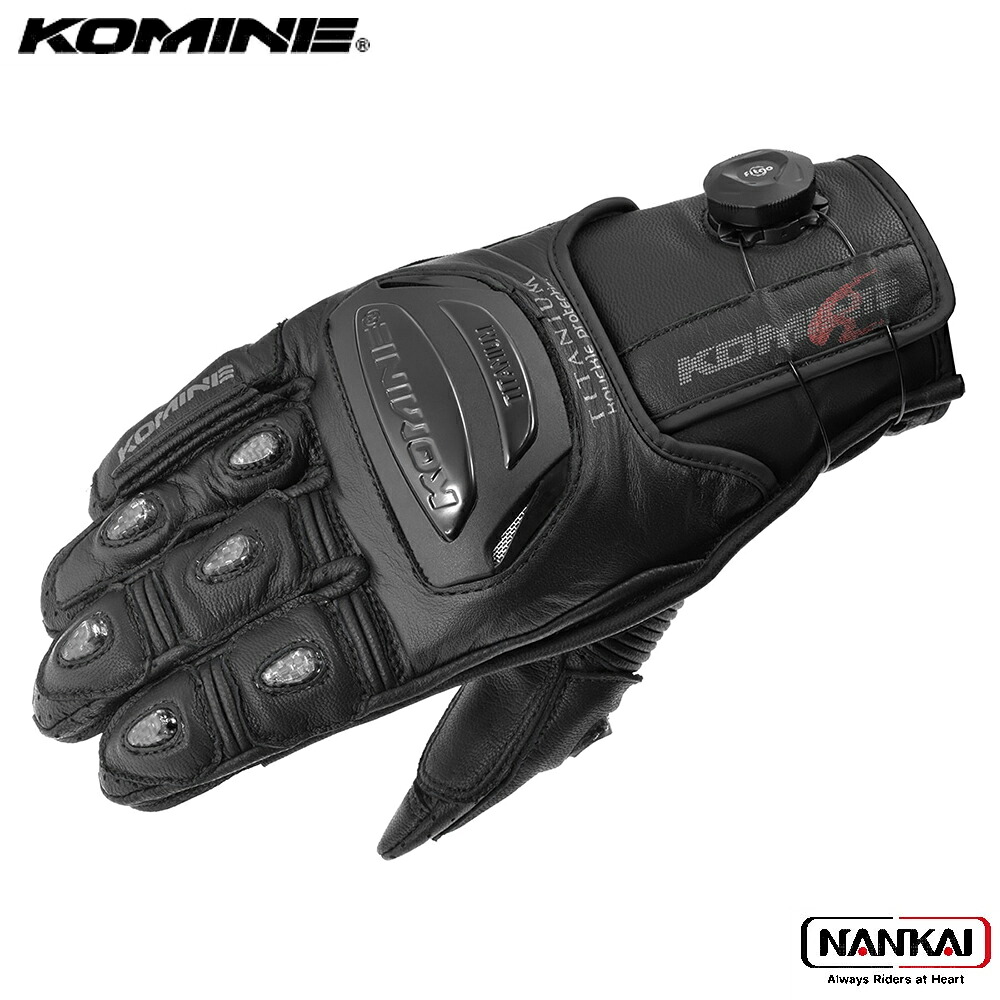 KOMINE コミネ ダイアルフィット スポーツ レザーグローブ BLACK GK254