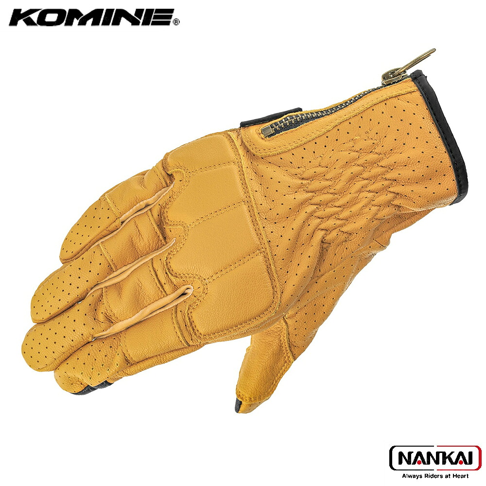 KOMINE コミネ プロテクト レザー グローブ CAMEL GK2553