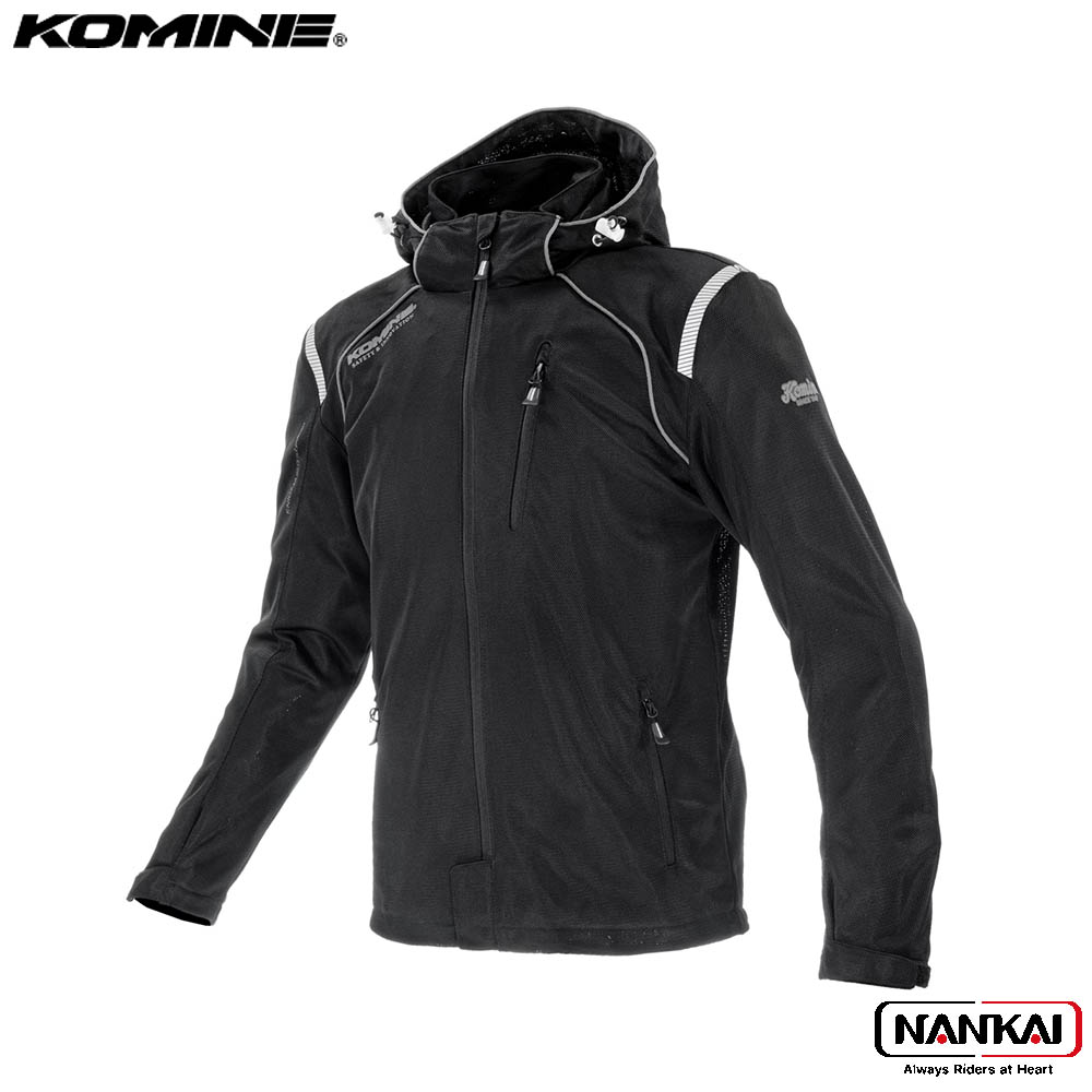 【7/18～26開催！店内全品で使える最大7,500円OFFクーポン企画】KOMINE コミネ エニグマG2フルメッシュパーカ ソリッドブラック　品番：JK-1355｜ナンカイブランドショップ