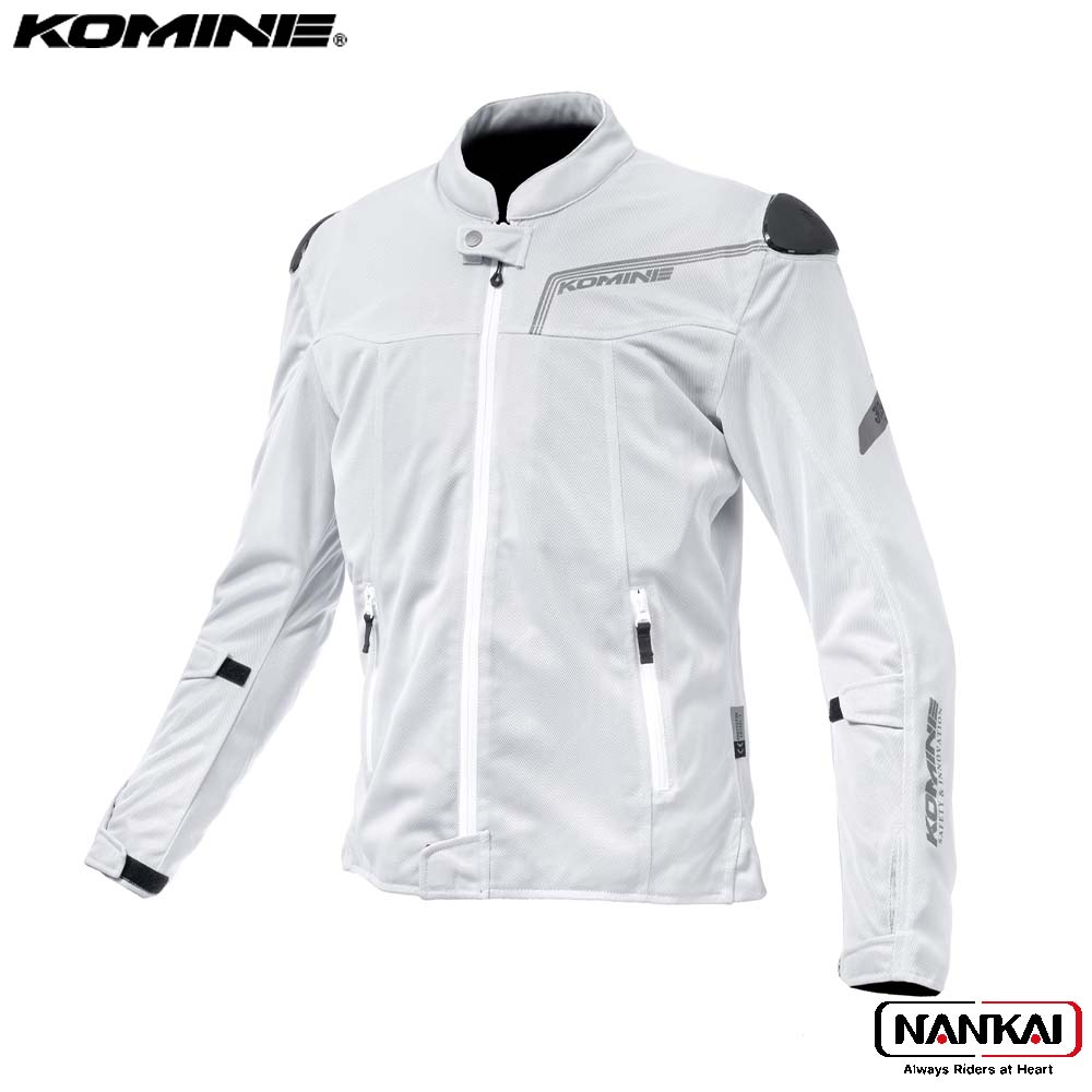【7/18～26開催！店内全品で使える最大7,500円OFFクーポン企画】KOMINE コミネ エニグマG2ハイプロテクトフルメッシュジャケット シルバー　品番：JK-188｜ナンカイブランドショップ