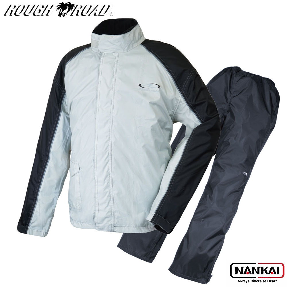 ROUGH&ROAD ラフ＆ロード デュアルテックス コンパクト レインスーツ プラチナシルバー RR5232