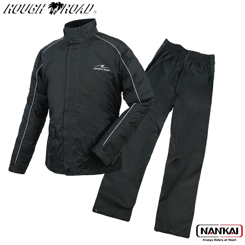 ROUGH&ROAD ラフ＆ロード デュアルテックス コンパクト レインスーツ ブラック RR7811