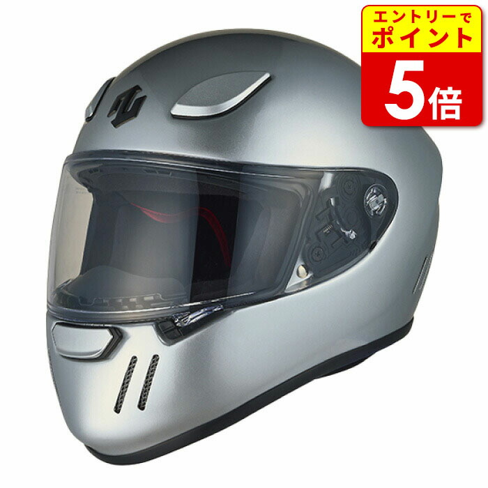 【エントリーでポイント5倍！お買い物マラソン期間中】ジーロット ブレードランナー BRJ0013 SOLID SILVER ZEALOT BladeRunner バイク ヘルメット フルフェイス かっこいい おしゃれ画像