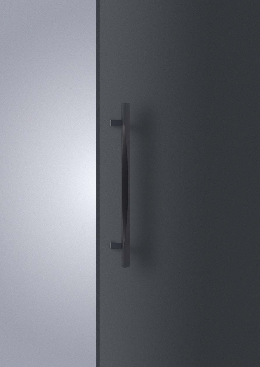 在庫確認可 ユニオン 直送 T1235-25-131 建築用金物 ドアハンドル 押し棒 アルミ ユニフロストブラック 1セット（内外） L600 37,073円