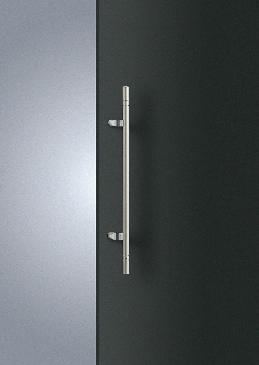 在庫確認可 ユニオン 直送 T721-26-038 建築用金物 アーキズム ドアハンドル 押し棒 アルミ ブラストシルバー＋シルバー 1セット（内外） L700｜NORTH WORK STORE