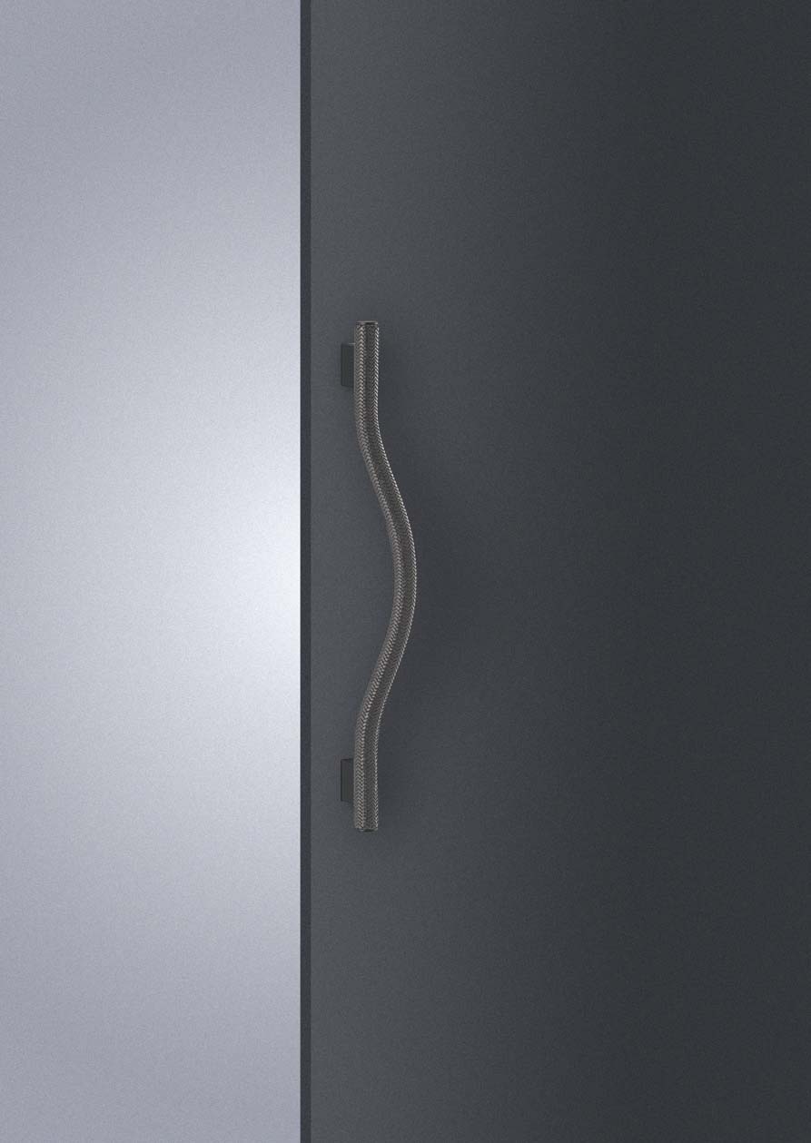 在庫確認可 ユニオン 直送 T1237-02-991 建築用金物 アーキズム ドアハンドル 押し棒 ブレイドレザー ブラック＋ステンレス ブラックペイント 1セット（内外） L606
