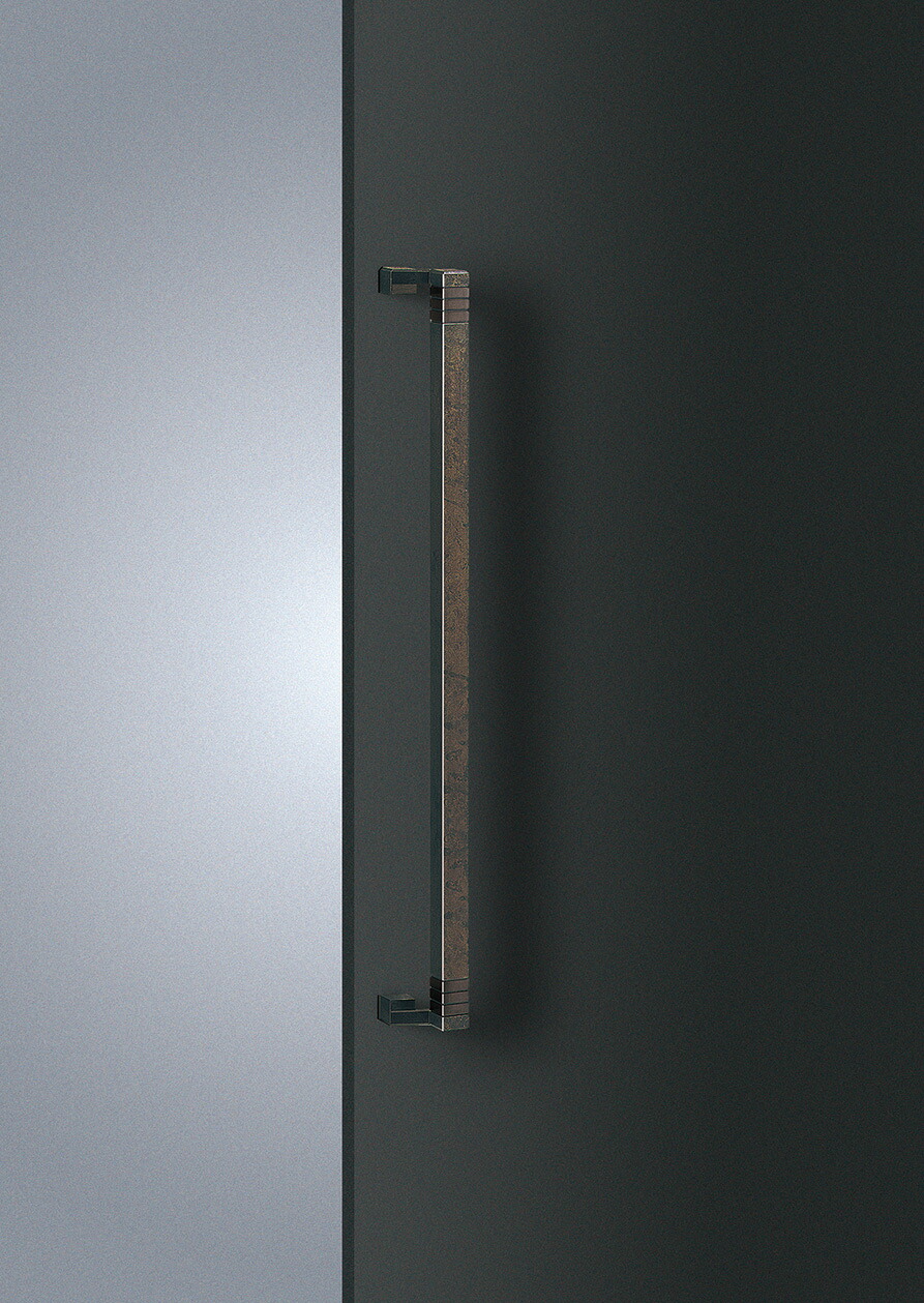 在庫確認可 ユニオン 直送 T2734-23-263 建築用金物 アーキズム ドアハンドル 押し棒 ブラス ムラ黒染＋紫黒染 1セット（内外） L800 91,537円