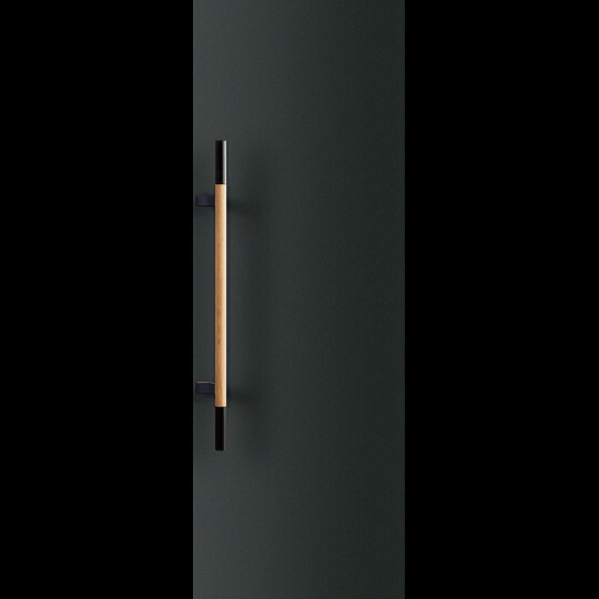在庫確認可 ユニオン 直送 T3321-35-151 建築用金物 アーキズム ドアハンドル 押し棒 ユニウッド ホワイト(クリアペイント)＋ブラックペイント＋アルミ ブラック 1セット（内外） L700