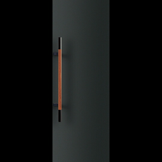 在庫確認可 ユニオン 直送 T3321-35-184 建築用金物 アーキズム ドアハンドル 押し棒 ユニウッド ブラウン(クリアペイント)＋ブラックペイント＋アルミ ブラック 1セット（内外） L700