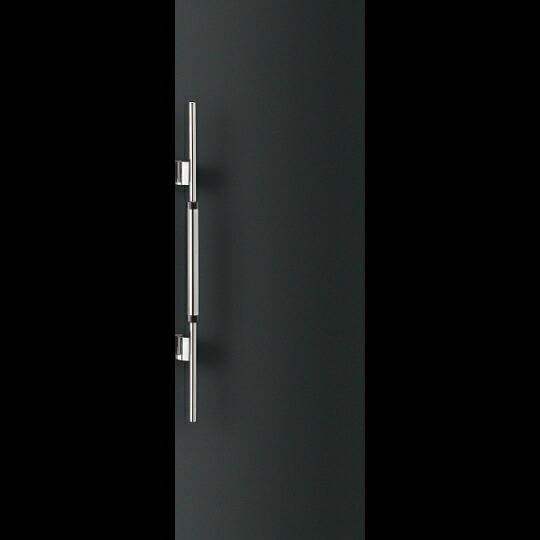 在庫確認可 ユニオン 直送 T6050-06-018 建築用金物 アーキズム ドアハンドル 押し棒 ステンレス ミラー＋ユニウッド ブラック 1セット（内外） L910