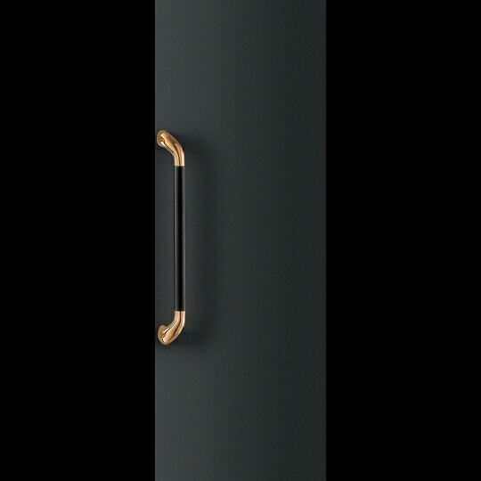 在庫確認可 ユニオン 直送 T8850-39-102 建築用金物 アーキズム ドアハンドル 押し棒 ユニウッド ブラック＋ブロンズ ミラー 1セット（内外） L600