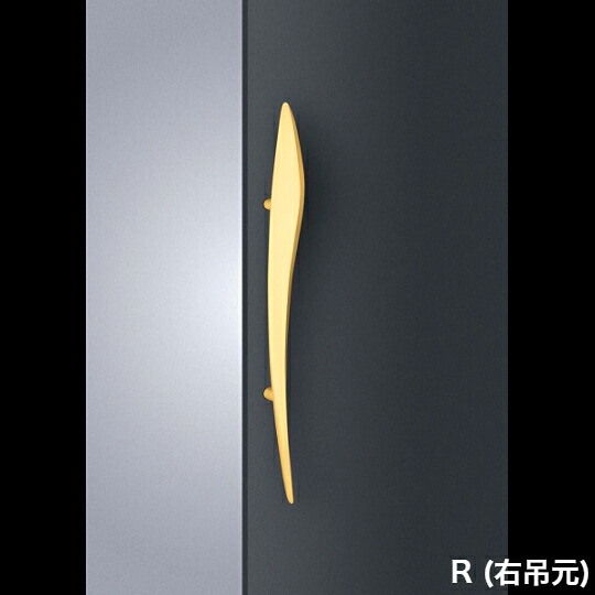 在庫確認可 ユニオン 直送 T1243-25-045-R 右吊元 建築用金物 アーキズム ドアハンドル 押し棒 ユニキャスト ブラストゴールド 1セット(内外) L900|NORTH WORK STORE