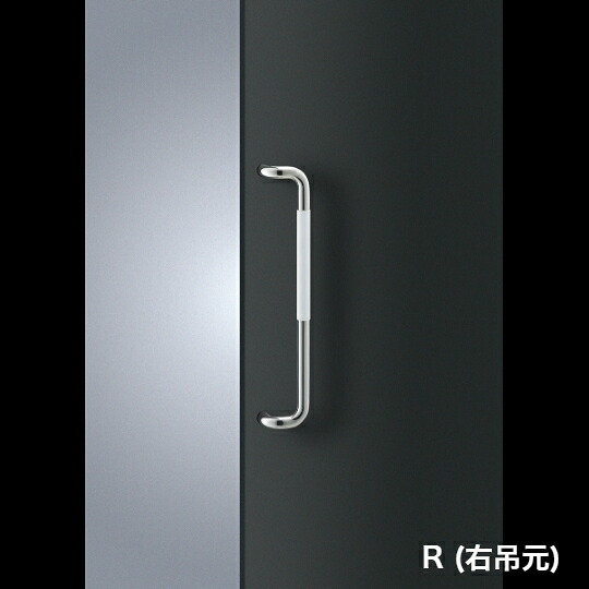 店卸し資産突きとめる可 単位労働組合 直送 T2770-10-110-L600-R 右吊元 組みたてる用鉄器 アーキズム 部屋の入り口手持ち部分 押し棒 除電ABS 白いこと＋ステンレス鋼 鏡鑑 1書き割り（内外） L600