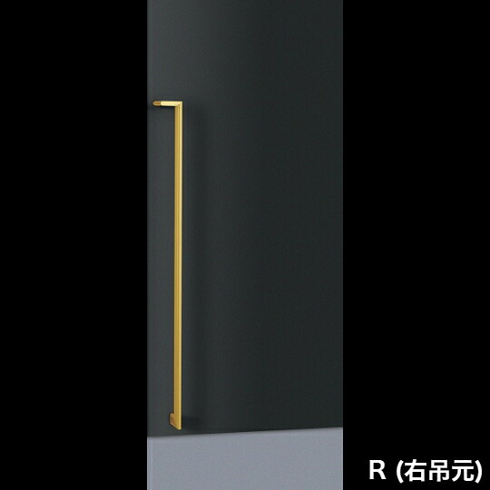 在庫確認可 ユニオン 直送 T5785-15-024-R 右吊元 建築用金物 アーキズム ドアハンドル 押し棒 ブラス ヘアライン＋ミラー 1セット（内外） L1300｜NORTH WORK STORE