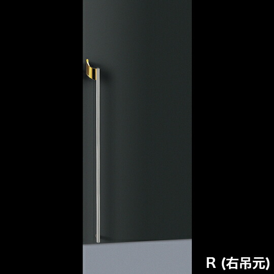 在庫確認可 ユニオン 直送 T9080-02-001-R 右吊元 建築用金物 アーキズム ドアハンドル 押し棒 ステンレス＋ブラス ミラー 1セット（内外） L1300