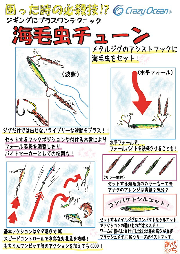 クレイジーオーシャン海毛虫Jr1.8インチ45mmHFハイフロートモデル