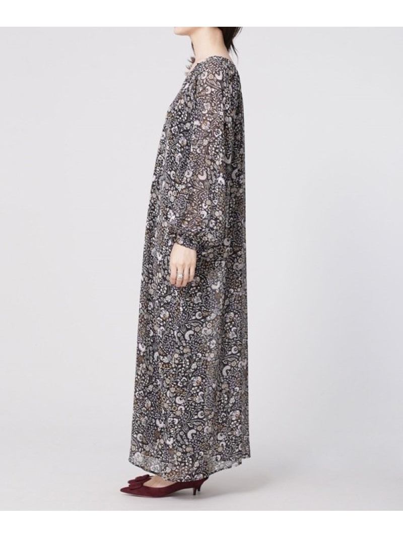 楽天1位 エスニックフラワープリントカフタンワンピース Nano Universe ナノユニバース ワンピース ワンピースその他 ブラック ブラウン Rakuten Fashion 最終値下げ Www Estelarcr Com