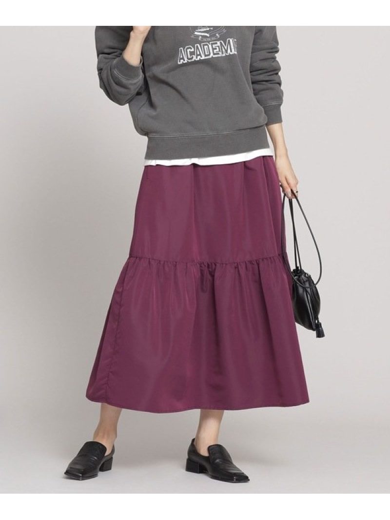 タフタギャザーティアードスカート Nano Universe ナノユニバース