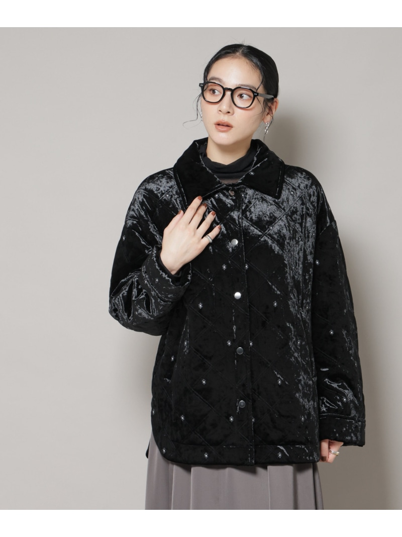 【SALE／40%OFF】天鵞絨キルト刺しゅう上衣 NANO universe ナノ全ての存在 ジャケット・アウター 上衣・前掛け 黒いこと ベージュ【RBA_E】【貨物輸送無料】[ Fashion]