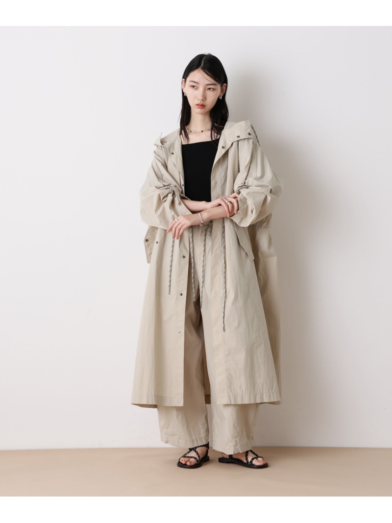 【SALE／30%OFF】「STEVELOUR」コットンナイロンロングボリュームブルゾン(セットアップ可) NANO universe ナノユニバース ジャケット・アウター その他のジャケット・アウター ブラック ベージュ【RBA_E】【送料無料】[ Fashion]｜NANO universe