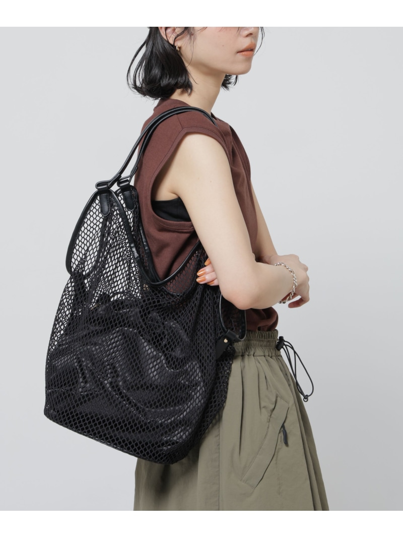 メッシュトートバッグ NANO universe ナノユニバース バッグ その他のバッグ グレー ブラック【送料無料】[ Fashion]