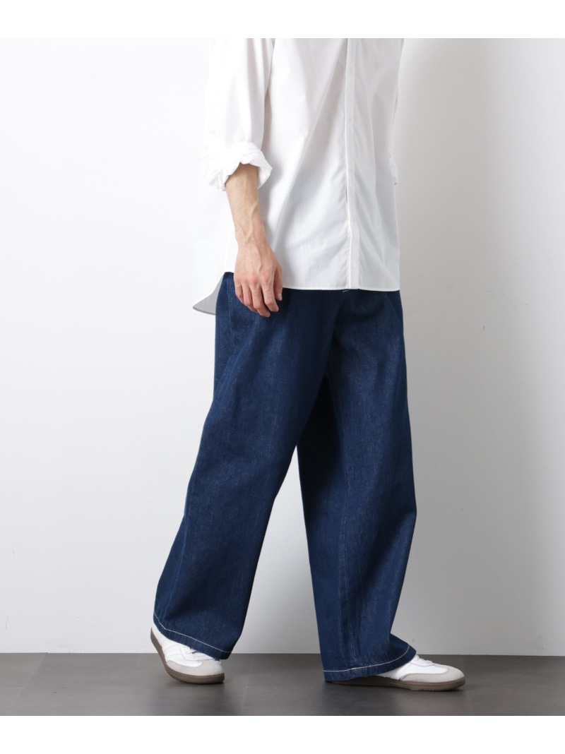 「OtoNANO」大人のワイドデニムパンツ NANO universe ナノユニバース パンツ その他のパンツ ホワイト ブルー ネイビー【先行予約】*【送料無料】[ Fashion] 9,867円