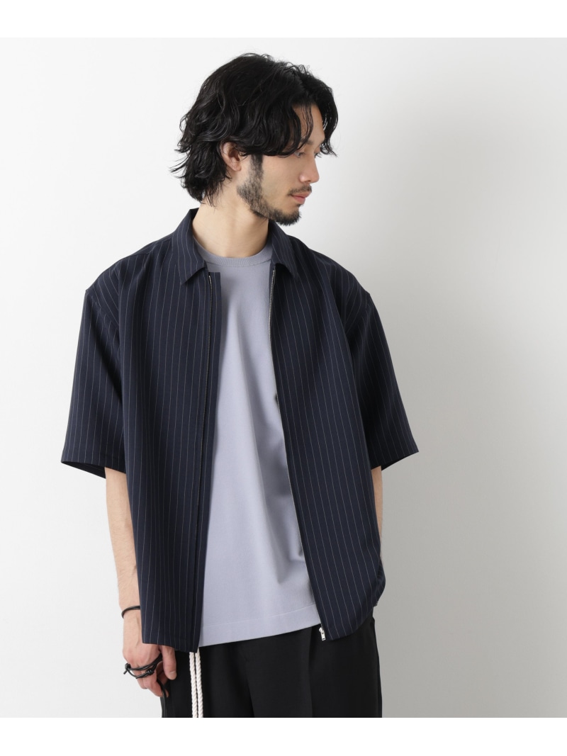 「メランジドライ」ZIPシャツブルゾン(セットアップ可) NANO universe ナノユニバース トップス シャツ・ブラウス ブラウン【先行予約】*【送料無料】[ Fashion]
