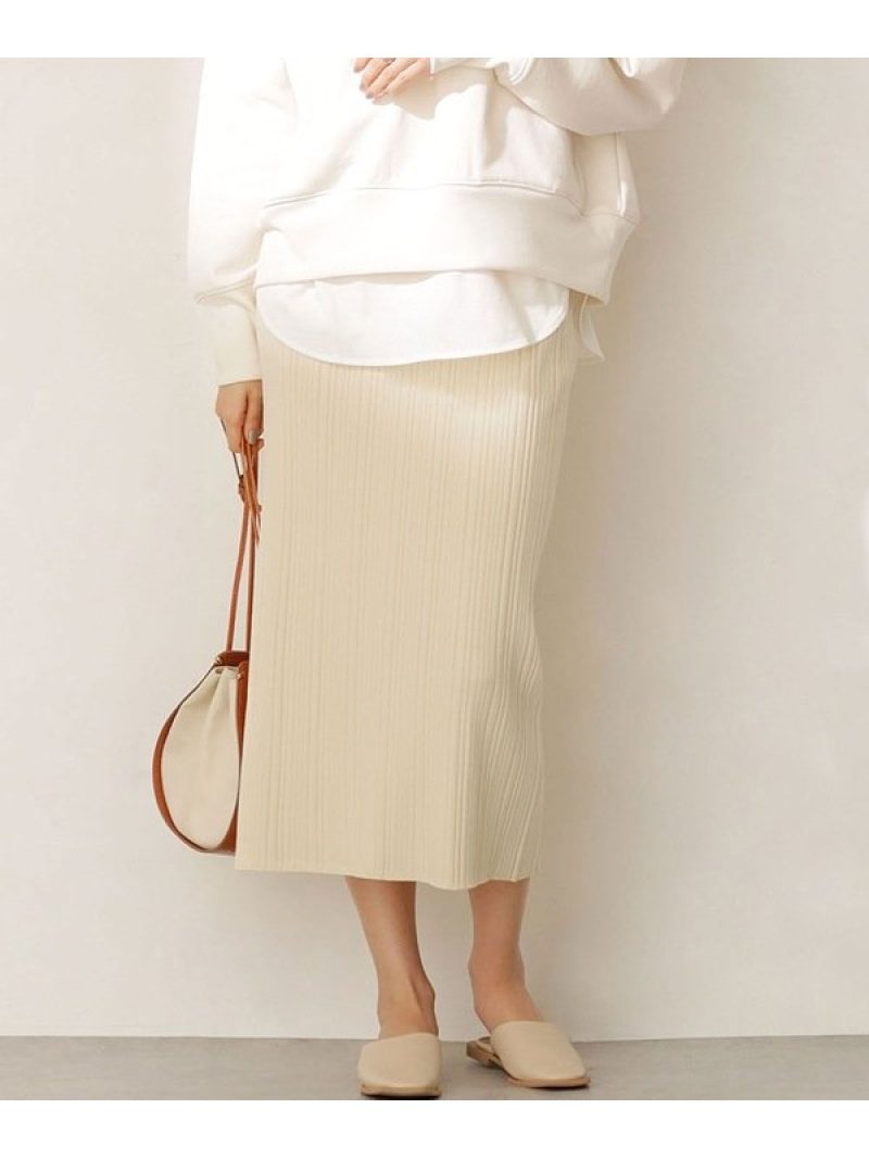 ハイストレッチニット リブスカート Nano ナノユニバース Universe セットアップ可