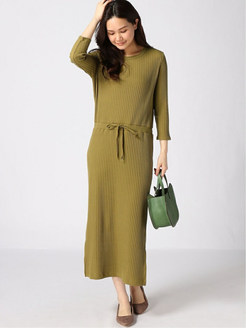 楽天市場 Rakuten Fashion Sale 65 Off ワイドリブテレコドロストワンピース Nano Universe Selected ナノユニバース ワンピース 5ー9分袖ワンピース カーキ ブラック レッド Rba E Nano Universe