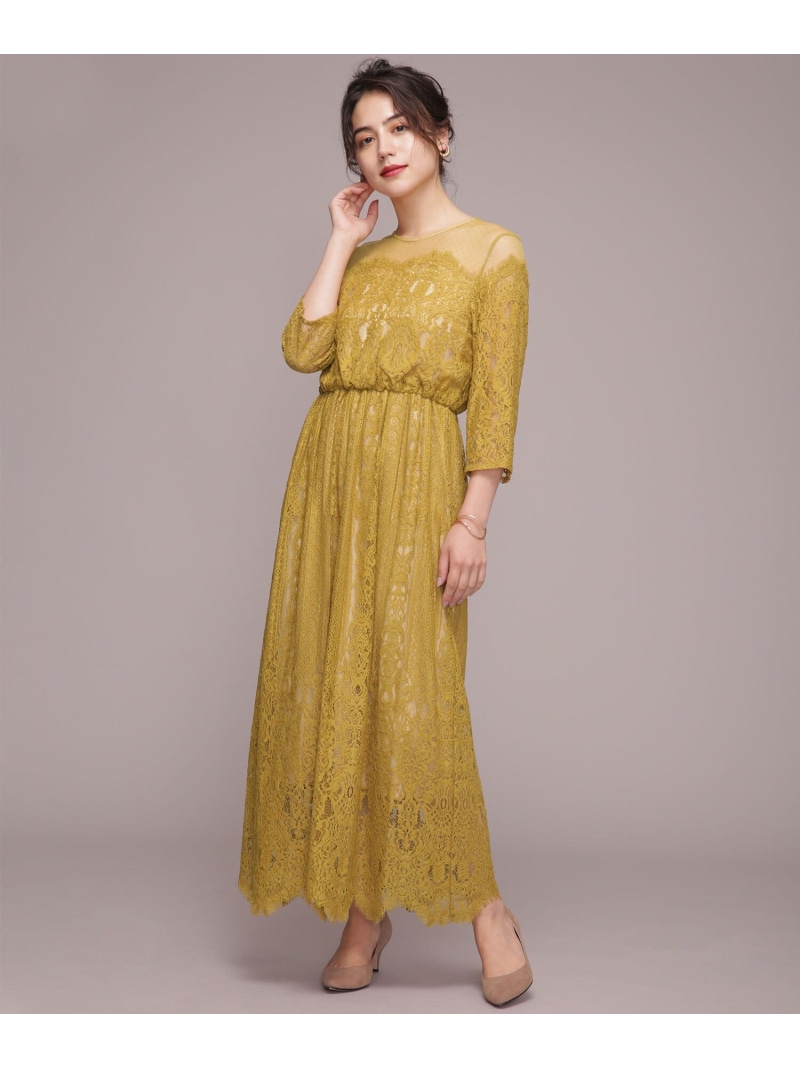 楽天市場 Rakuten Fashion Sale 40 Off 別注ドットチュール パネルレースロングワンピース Troisiemechaco ナノユニバース ワンピース ワンピースその他 イエロー グリーン Rba E 送料無料 Nano Universe