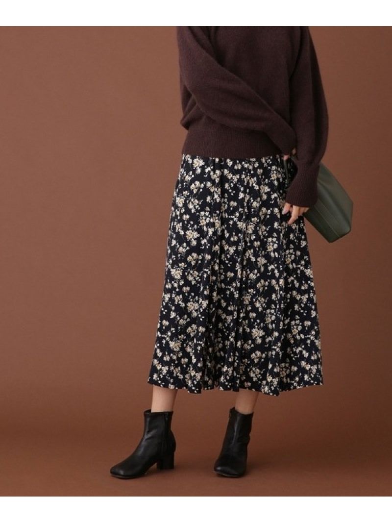 フラワープリントフレアスカート Nano Universe ナノユニバース